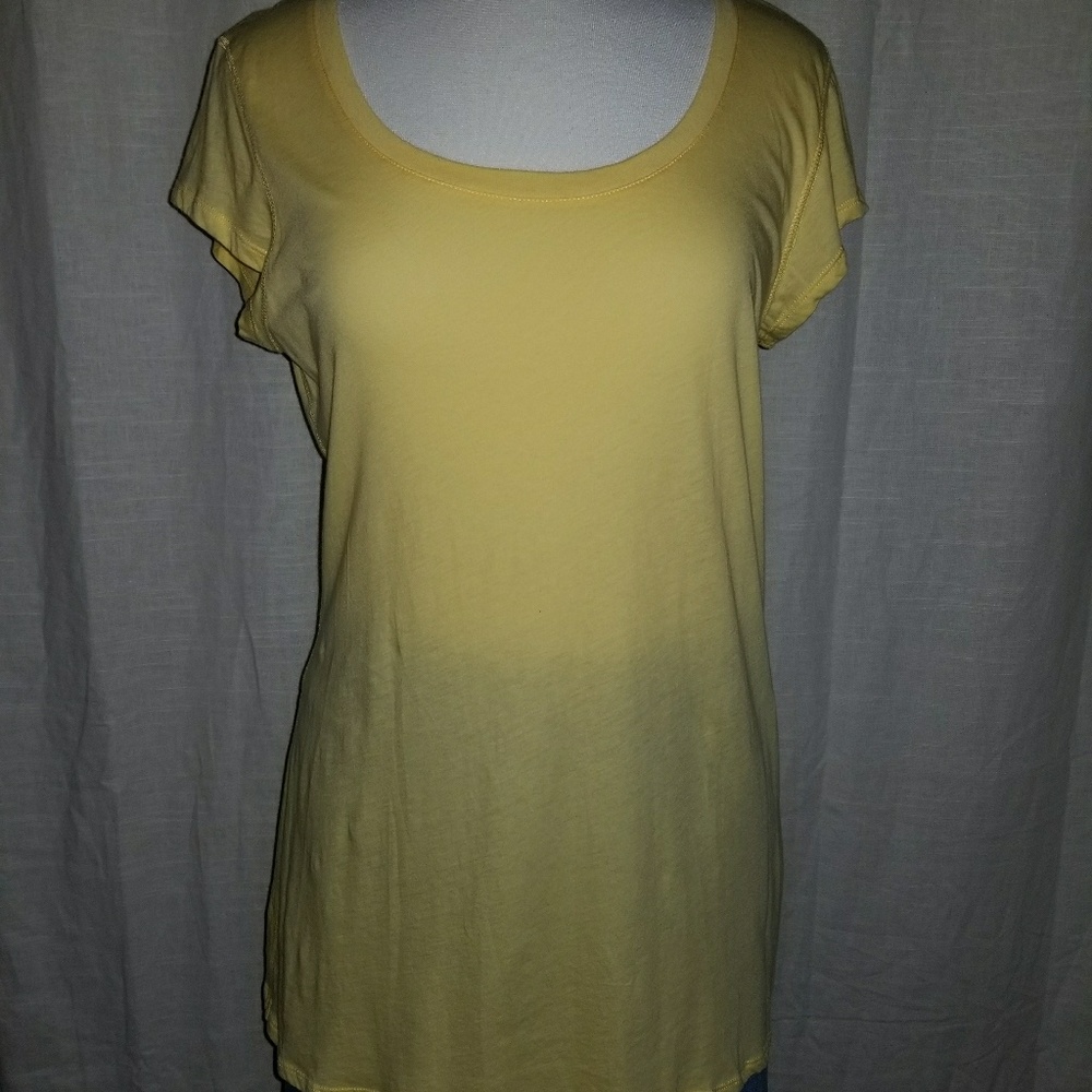 Gap Yellow Scoop Neck Tee